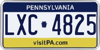 PA license plate LXC4825