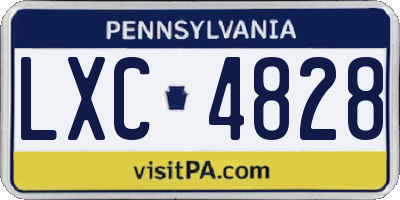 PA license plate LXC4828