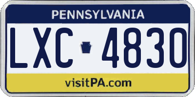 PA license plate LXC4830