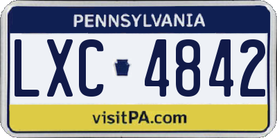 PA license plate LXC4842