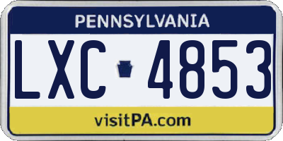 PA license plate LXC4853