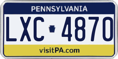PA license plate LXC4870