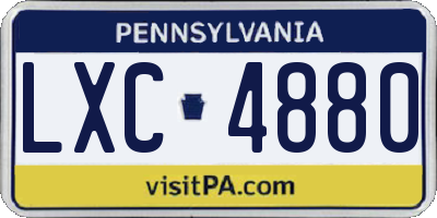 PA license plate LXC4880