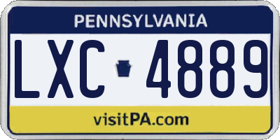 PA license plate LXC4889