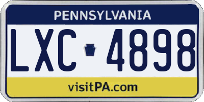 PA license plate LXC4898