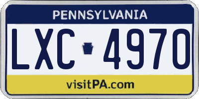 PA license plate LXC4970