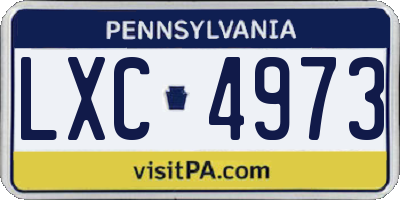 PA license plate LXC4973