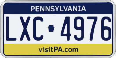 PA license plate LXC4976