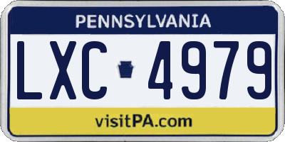 PA license plate LXC4979