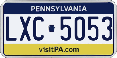 PA license plate LXC5053