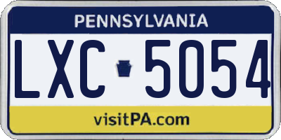 PA license plate LXC5054