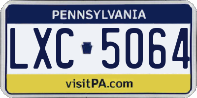 PA license plate LXC5064