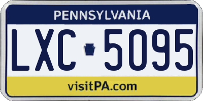 PA license plate LXC5095