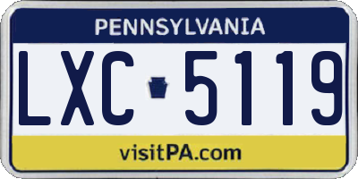 PA license plate LXC5119