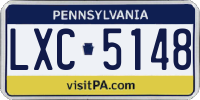 PA license plate LXC5148