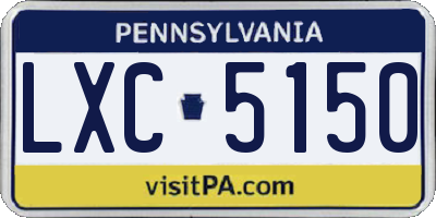PA license plate LXC5150
