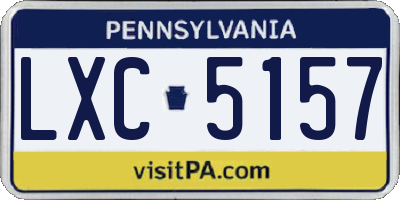 PA license plate LXC5157