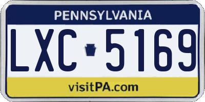 PA license plate LXC5169