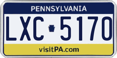 PA license plate LXC5170