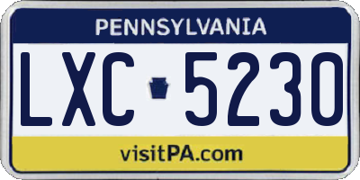 PA license plate LXC5230