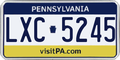 PA license plate LXC5245