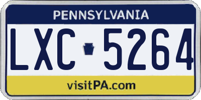 PA license plate LXC5264