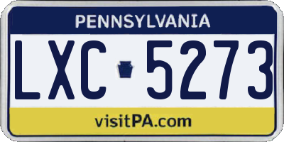 PA license plate LXC5273