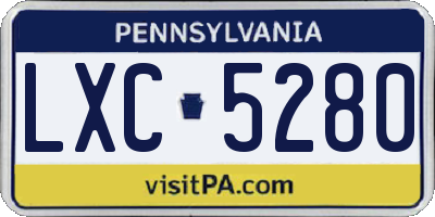 PA license plate LXC5280