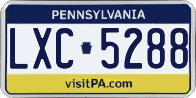 PA license plate LXC5288