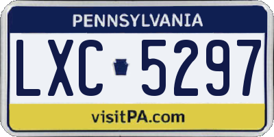 PA license plate LXC5297