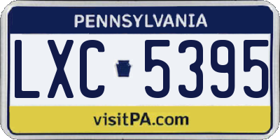 PA license plate LXC5395