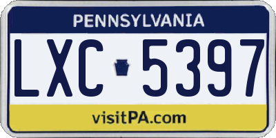 PA license plate LXC5397