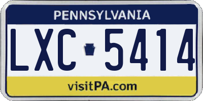 PA license plate LXC5414