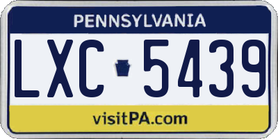 PA license plate LXC5439