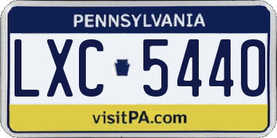 PA license plate LXC5440