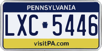 PA license plate LXC5446