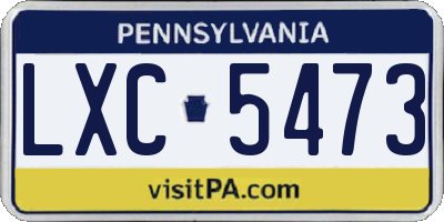 PA license plate LXC5473