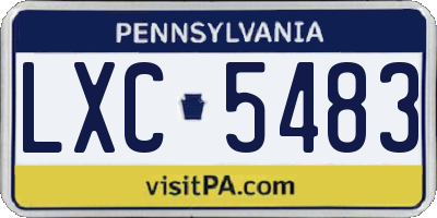 PA license plate LXC5483