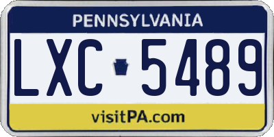PA license plate LXC5489