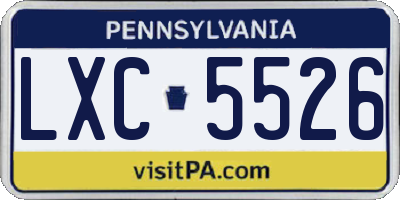 PA license plate LXC5526