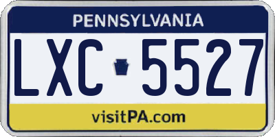 PA license plate LXC5527