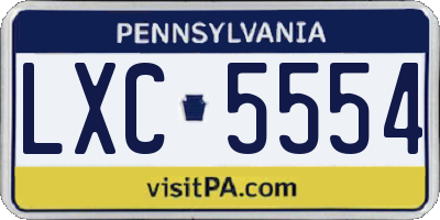 PA license plate LXC5554