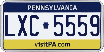 PA license plate LXC5559