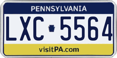 PA license plate LXC5564