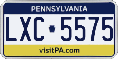 PA license plate LXC5575