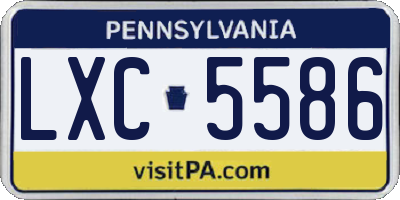 PA license plate LXC5586