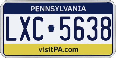 PA license plate LXC5638