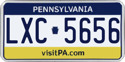 PA license plate LXC5656