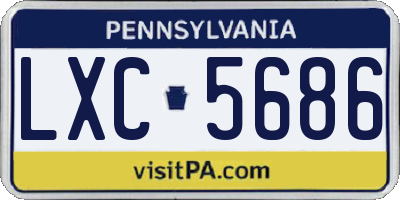 PA license plate LXC5686