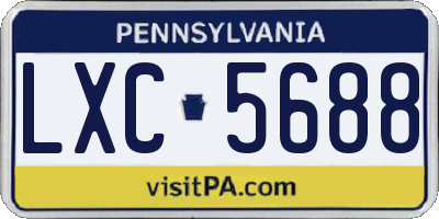 PA license plate LXC5688